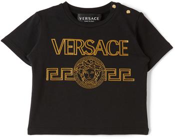 Versace | Baby Black Medusa Greca T-Shirt商品图片,