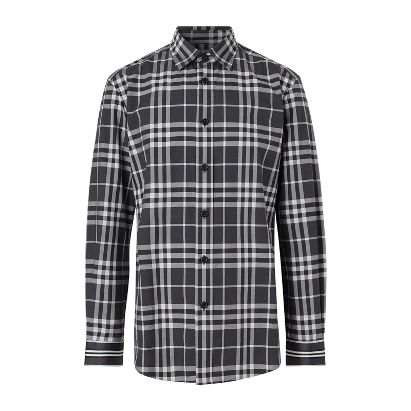 burberry衬衫图片, Burberry | BURBERRY 男士灰色格子衬衫 8029879商品图片 独家减免邮费