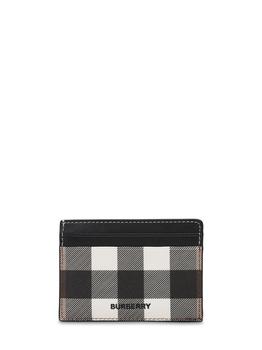 巴宝莉男包真假, Burberry | Kier Check Print E-canvas Card Holder商品图片 