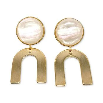 ADORNIA | 14k Gold-Plated Imitation Mother of Pearl Drop Earrings 独家减免邮费