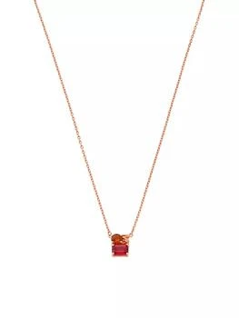 Michael Kors | 14K Rose Gold-Plated & Cubic Zirconia Pendant Necklace 