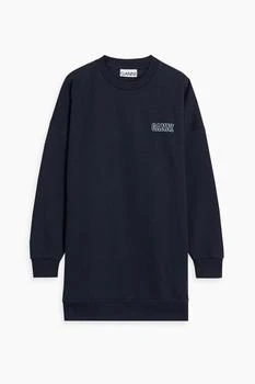 Ganni | Embroidered cotton-blend fleece sweatshirt 4.4折