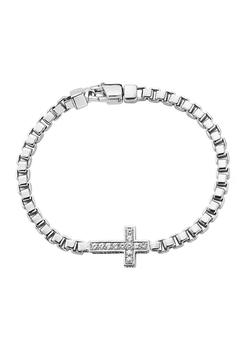 Effy | Men's 5/8 ct. t.w. White Sapphire Sterling Silver Bracelet商品图片,3折