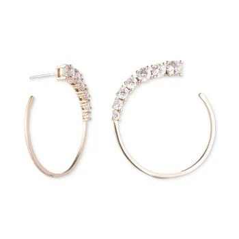 Givenchy | Gold-Tone Crystal Frontal Hoop Earrings, 1",商家Macy's,价格¥335