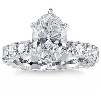 Pompeii3 | Certified 6Ct Oval Diamond Eternity Engagement Ring 14k White Gold Lab Grown,商家Premium Outlets,价格¥22199