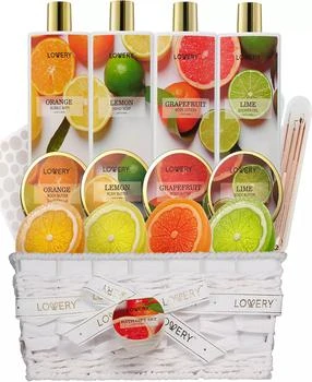 Lovery | Bath and Body Care Gift Set, Home Spa Kit in Lemon, Orange, Grapefruit Lime Scents, Relaxing Stress Relief Gift, 19 Piece,商家Macy's,价格¥300