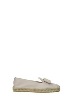 菲拉格慕女鞋, Salvatore Ferragamo | Espadrilles sannio Leather Pink Pink Powder商品图片 3.7折, 满$250享9.7折, 满折