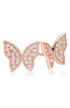 Suzy Levian | Sterling Silver CZ Butterfly Stud Earrings商品图片,3.6折