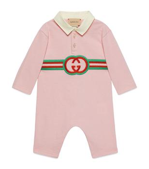 Gucci | Cotton Interlocking G Playsuit (0-18 Months)商品图片,