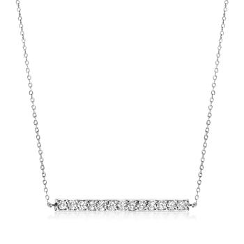 Ross-Simons Diamond Bar Necklace in 14kt White Gold product img