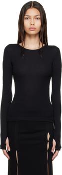 Helmut Lang | Black Cotton Long Sleeve T-Shirt商品图片,8.2折