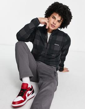 Columbia | Columbia Weather II 1/2 zip fleece in black buffalo check商品图片,