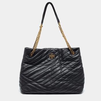 tory burch托特包, [二手商品] Tory Burch | Tory Burch Black Chevron Leather Kira Tote商品图片 满1件减$100, 满减