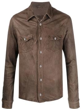 商品NA | Brown leather Shirt Jacket,商家GENTE Roma,价格¥5542图片