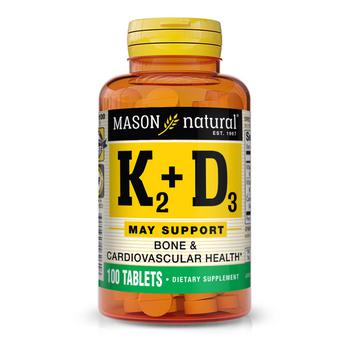 商品Mason Natural Vitamin K2 100 Mcg Plus D3 1000 Iu Tablets - 100 Ea图片