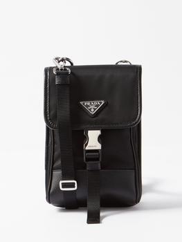 Prada | Triangle logo-plaque nylon cross-body bag商品图片,