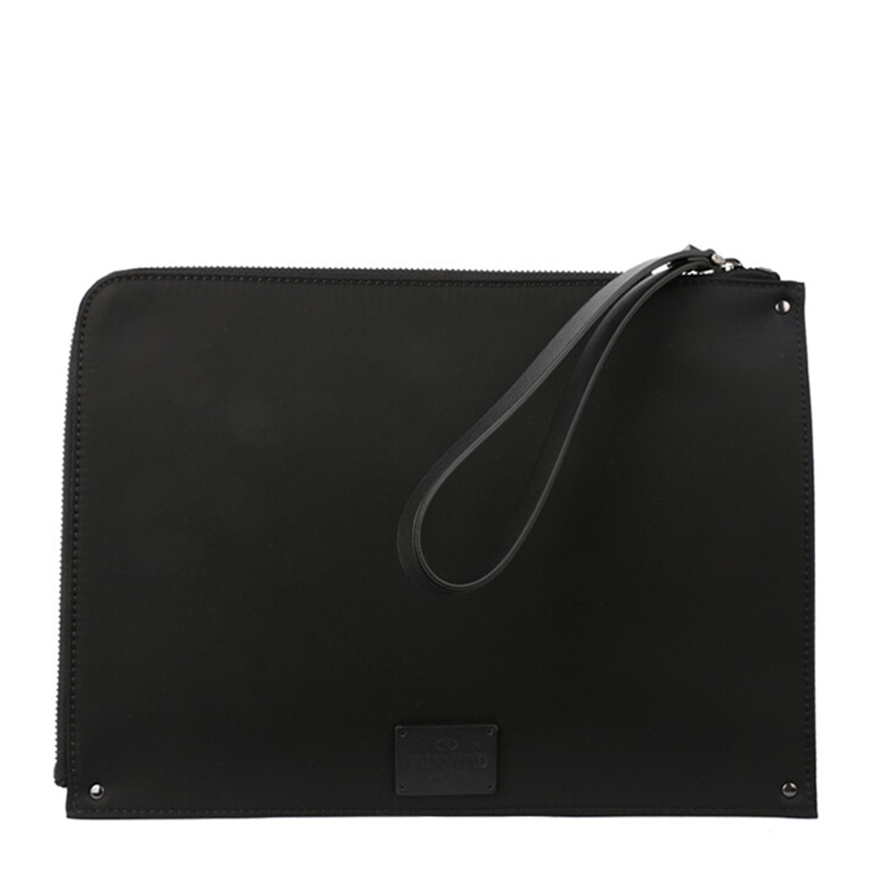 valentino包男包, Valentino | VALENTINO 男士黑色皮革手拿包 QY2P0635-NOV-0NO商品图片 独家减免邮费