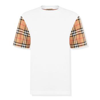 Burberry | Burberry Vintage Check Sleeve White T Shirt商品图片,7.8折