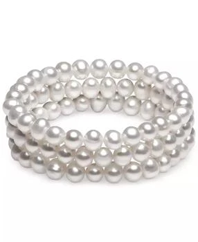 Macy's | 3-Pc. Set White Cultured Freshwater Pearl (6-1/2 mm) Stretch Bracelets (Also in White/Gray/Peacock & White/Pink Gray),商家Macy's,价格¥380