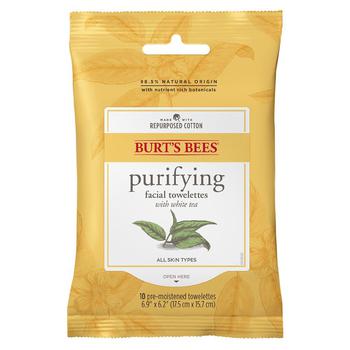 商品Burt's Bees | Purifying Facial Cleanser Towelettes and Makeup Remover Wipes White Tea Extract,商家Walgreens,价格¥28图片