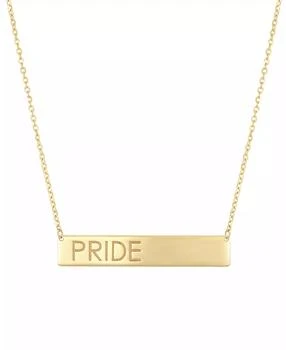 Macy's | Pride Block Letter Bar Pendant Necklace in 10k Gold, 18" + 2" extender,商家Macy's,价格¥1489