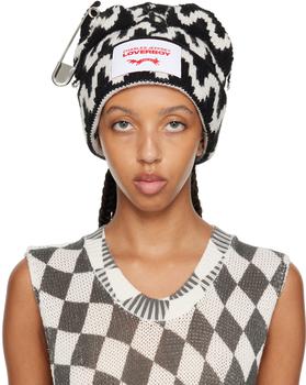 Charles Jeffrey Loverboy | SSENSE Exclusive Black Chunky Punk Ears Beanie商品图片,独家减免邮费