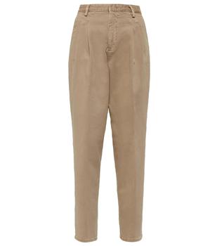 推荐High-rise cotton gabardine pants商品