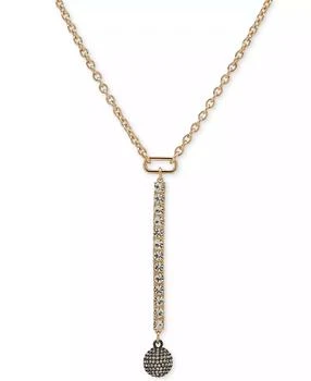 Karl Lagerfeld Paris | Two-Tone Crystal Pavé Disco Ball Lariat Necklace, 16" + 3" extender,商家Macy's,价格¥247