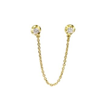 商品Âme Q 18K Yellow Gold, Lab-Grown Diamond Double Stud Earring图片