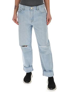 推荐J Brand Tate Boy Fit Distressed Mid-Rise Jeans商品