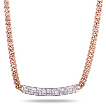 推荐Swarovski Vio Crystals Pave Pendant Rose Gold Plated Chain Necklace商品