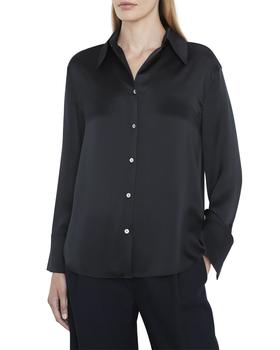vince真丝, Vince | Ruched-Back Collared Silk Blouse商品图片 满$400减$100, 满减