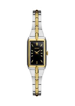 美国精工女表, Seiko | Two Tone Sterling Silver Black Dial Watch商品图片 