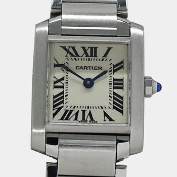 Cartier | Cartier Ivory Stainless Steel Tank Francaise W51008Q3 Quartz Women's Wristwatch 20mm商品图片,