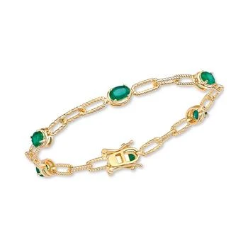 Macy's | Emerald Rope Link Bracelet (3 ct. t.w.) in Gold-Plated Sterling Silver (Also in Ruby & Sapphire),商家Macy's,价格¥1742