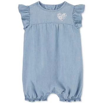 Carter's | Baby Girls Chambray Flutter Sleeves Romper,商家Macy's,价格¥164