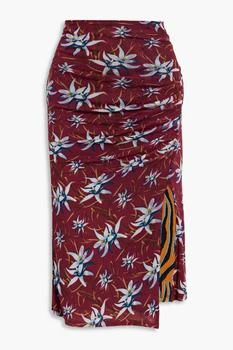 Diane von Furstenberg | Dariella reversible floral-print stretch-mesh midi skirt,商家THE OUTNET US,价格¥297