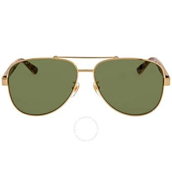 Gucci | Green Pilot Men's Sunglasses GG0528S 009 63 4.4折