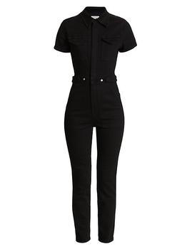 商品Good American | Short-Sleeve Denim Jumpsuit,商家Saks Fifth Avenue,价格¥1122图片