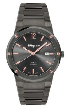 菲拉格慕经典款, Salvatore Ferragamo | F-80 Classic Gunmetal Bracelet Watch, 41mm商品图片 5折
