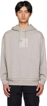 Li-Ning | Gray Embroidered Hoodie商品图片,3折