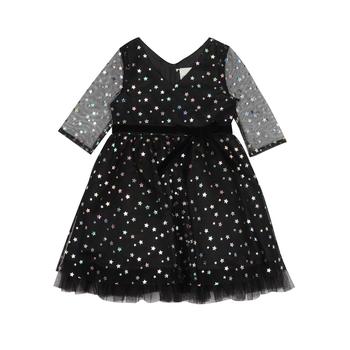 推荐Toddler Girls Foil Mesh Illusion Sleeve Dress商品