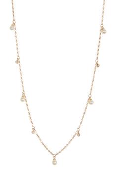 商品RON HAMI | 14K Yellow Gold Bezel Set Diamond & 3mm Freshwater Pearl Necklace - 0.04 ctw,商家Nordstrom Rack,价格¥3186图片