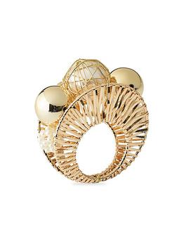 商品Kim Seybert | Regent Ivory & Gold Napkin Ring,商家Saks Fifth Avenue,价格¥171图片