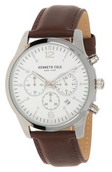 product Men's Quartz Multifunction Leather Strap Watch, 50mm image