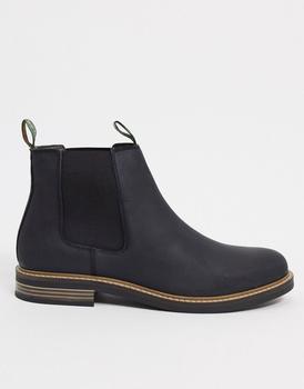 推荐Barbour Farsley leather chelsea boots in black商品