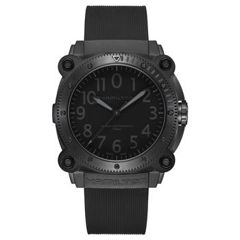推荐Men's Swiss Automatic Khaki Navy BeLOWZERO Black Rubber Strap Watch 46mm商品