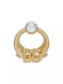 Dolce & Gabbana | Goldtone Crystal Logo Ring,商家Saks Fifth Avenue,价格¥3056