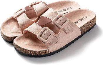 商品Women Comfort Sandals Double Buckle Adjustable EVA Flat Slides Footbed Suede With Arch Support Non-slip,商家Verishop,价格¥511图片