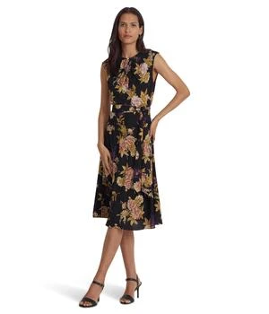 Ralph Lauren | Floral Bubble Crepe Cap-Sleeve Dress 
